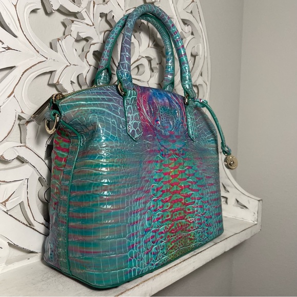 SOLD Brahmin Duxbury Satchel Blue Fin Melbourne Leather - Picture 4 of 11